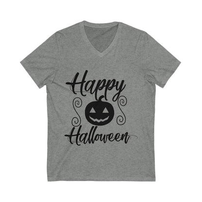 Happy Halloweeen Unisex Short Sleeve V-neck Tshirt