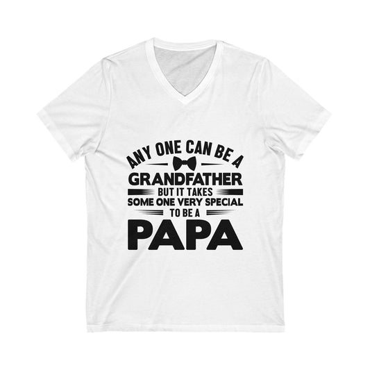 Any One Can Be A Grandfather Unisex Short Sleeve V-neck Tshirt