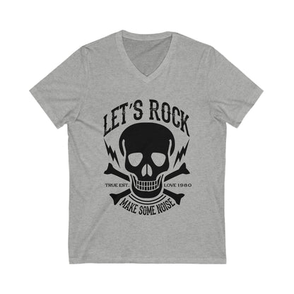 Let'S Rock Unisex Short Sleeve V-neck Tshirt