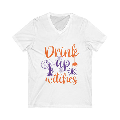 Drink Up Witch Unisex Short Sleeve V-neck Tshirt