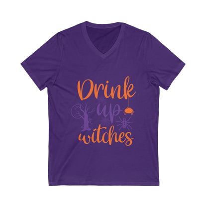 Drink Up Witch Unisex Short Sleeve V-neck Tshirt