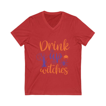 Drink Up Witch Unisex Short Sleeve V-neck Tshirt