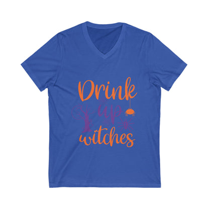 Drink Up Witch Unisex Short Sleeve V-neck Tshirt
