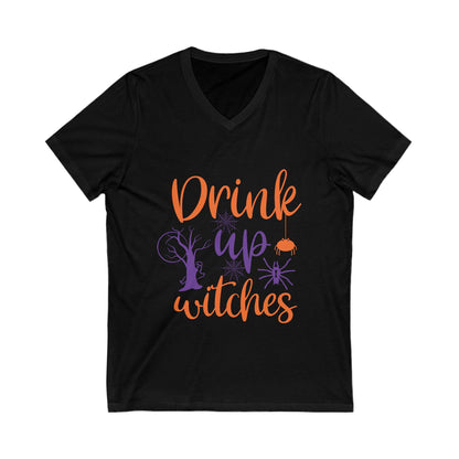 Drink Up Witch Unisex Short Sleeve V-neck Tshirt