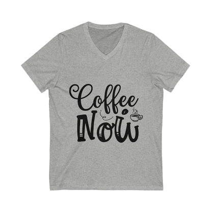 Coffee Now Unisex Short Sleeve V-neck Tshirt