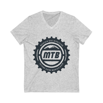 Mountain Bike Unisex Short Sleeve V-neck Tshirt