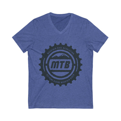 Mountain Bike Unisex Short Sleeve V-neck Tshirt