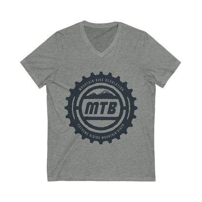 Mountain Bike Unisex Short Sleeve V-neck Tshirt