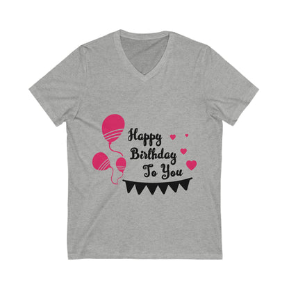 Birthday Unisex Short Sleeve V-neck Tshirt