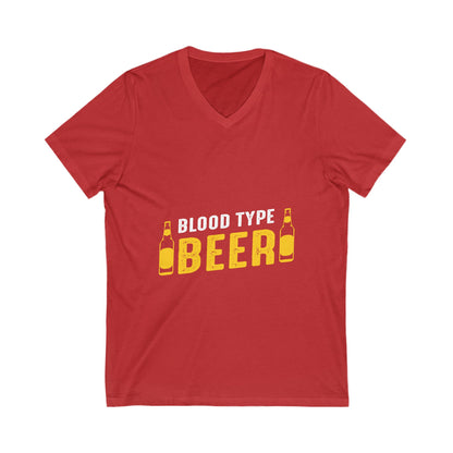 Blood Type Beer Unisex Short Sleeve V-neck Tshirt