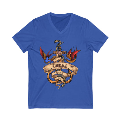 Nautical Spirit Unisex Short Sleeve V-neck Tshirt