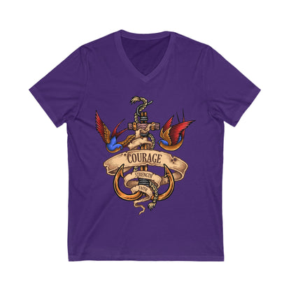 Nautical Spirit Unisex Short Sleeve V-neck Tshirt