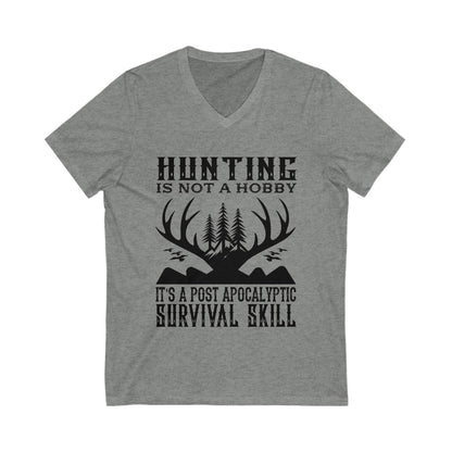 Hunting Is Not A Hobby Unisex Short Sleeve V-neck Tshirt