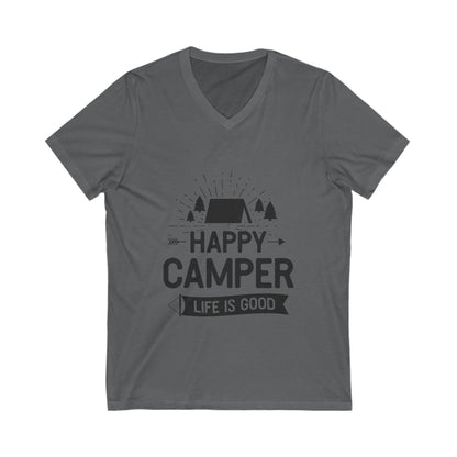 Happy Camper Unisex Short Sleeve V-neck Tshirt