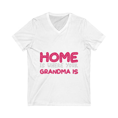 Home Is Where Your Grandma Is Unisex Short Sleeve V-neck Tshirt
