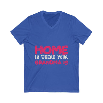 Home Is Where Your Grandma Is Unisex Short Sleeve V-neck Tshirt