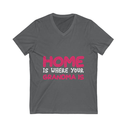 Home Is Where Your Grandma Is Unisex Short Sleeve V-neck Tshirt