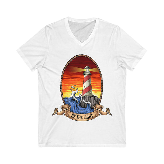 Lighthouse Unisex Short Sleeve V-neck Tshirt