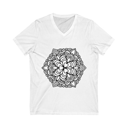Mandala_102 Unisex Short Sleeve V-neck Tshirt