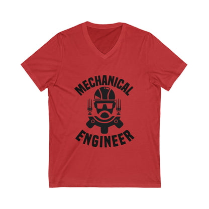 Mechanical Unisex Short Sleeve V-neck Tshirt