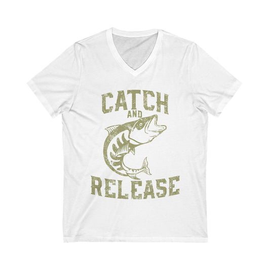 Catch And Release Unisex Short Sleeve V-neck Tshirt