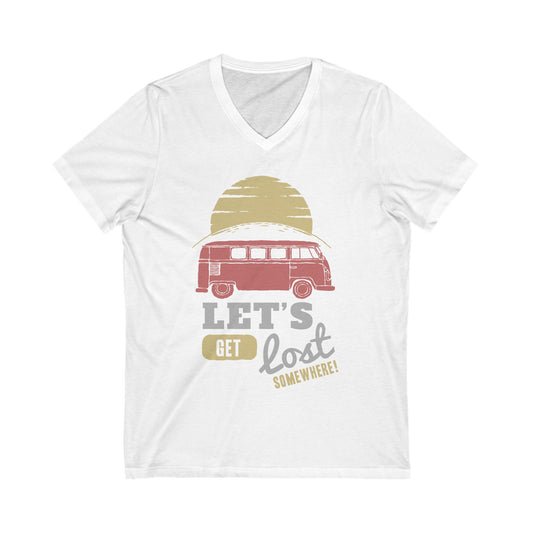 Let'S Get Lost Somewhere Unisex Short Sleeve V-neck Tshirt