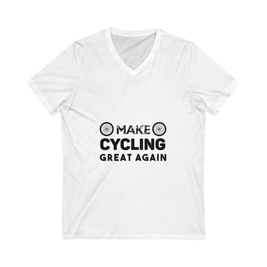 Make Cycling Great Again Unisex Short Sleeve V-neck Tshirt