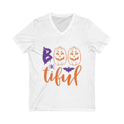 Boo Tiful-01 Unisex Short Sleeve V-neck Tshirt