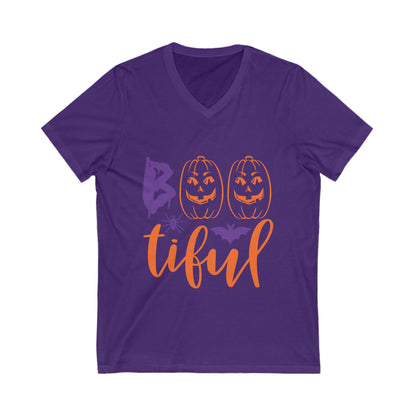 Boo Tiful-01 Unisex Short Sleeve V-neck Tshirt