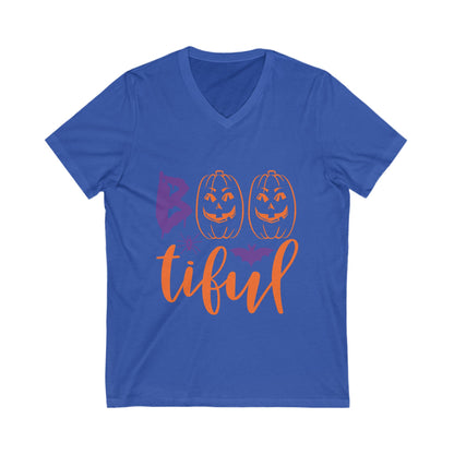 Boo Tiful-01 Unisex Short Sleeve V-neck Tshirt