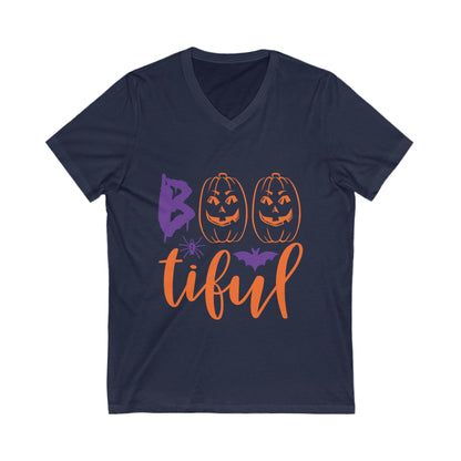 Boo Tiful-01 Unisex Short Sleeve V-neck Tshirt