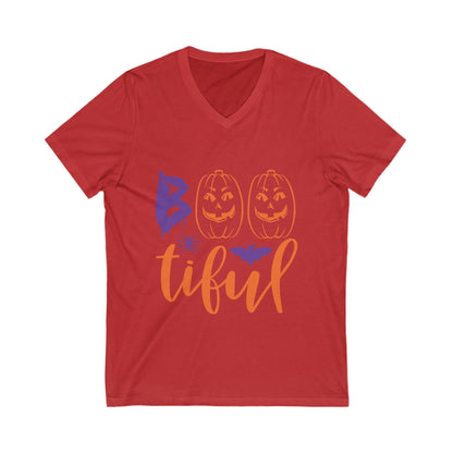 Boo Tiful-01 Unisex Short Sleeve V-neck Tshirt