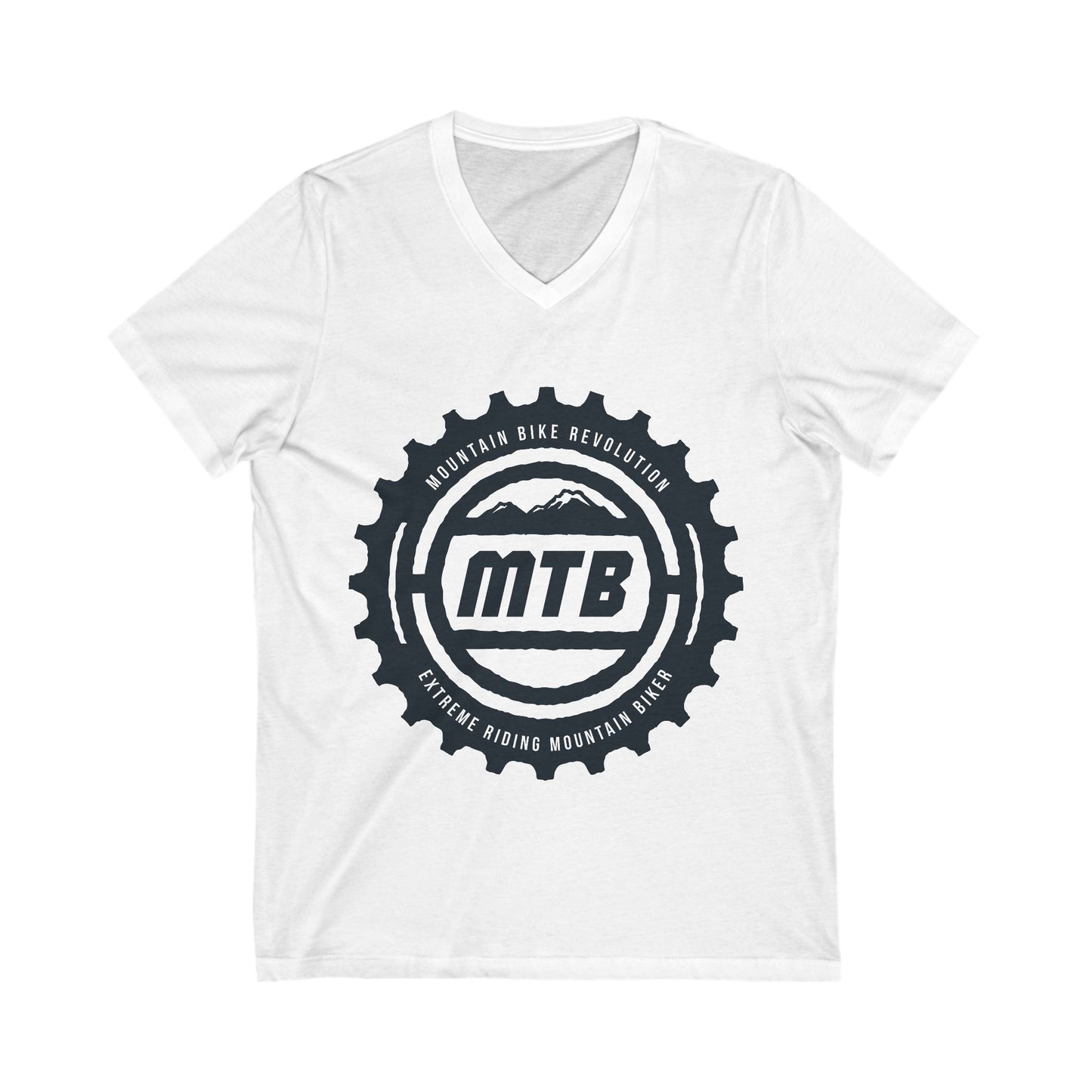 Mountain Bike Unisex Short Sleeve V-neck Tshirt
