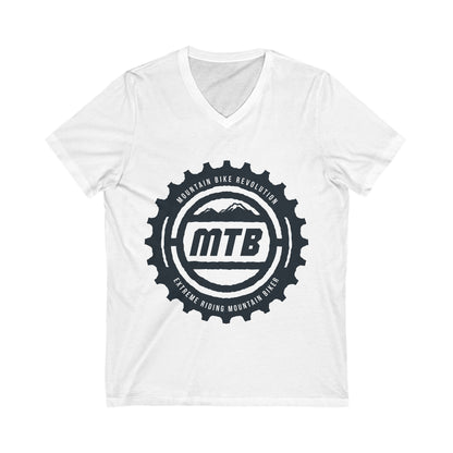 Mountain Bike Unisex Short Sleeve V-neck Tshirt