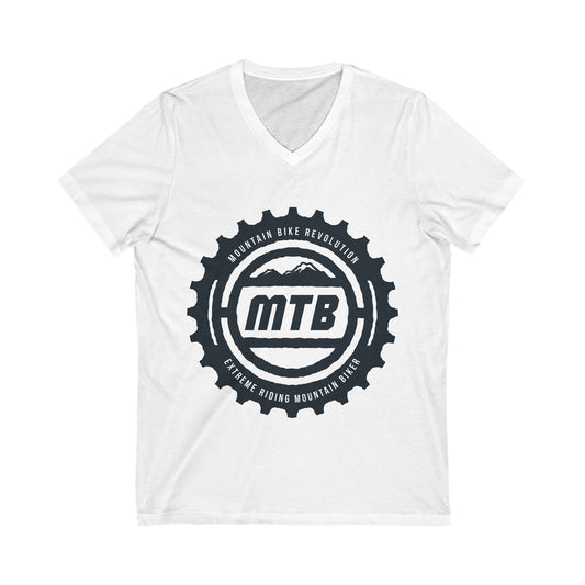 Mountain Bike Unisex Short Sleeve V-neck Tshirt