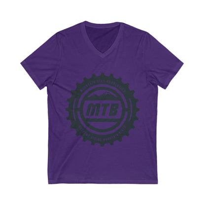 Mountain Bike Unisex Short Sleeve V-neck Tshirt