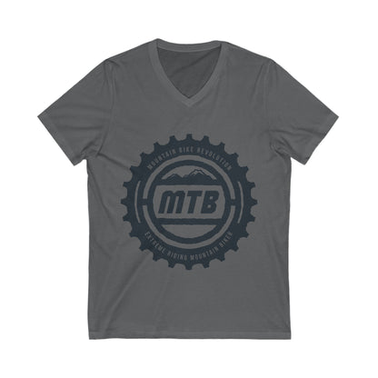 Mountain Bike Unisex Short Sleeve V-neck Tshirt