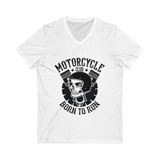 Motorcycle Club Born To Run Unisex Short Sleeve V-neck Tshirt