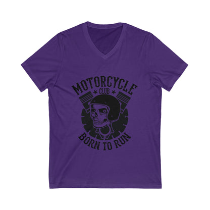 Motorcycle Club Born To Run Unisex Short Sleeve V-neck Tshirt
