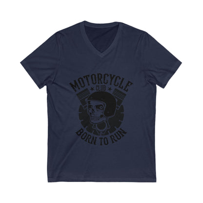 Motorcycle Club Born To Run Unisex Short Sleeve V-neck Tshirt