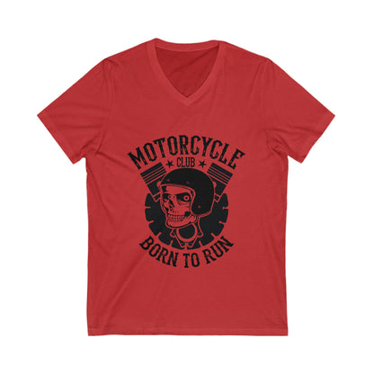 Motorcycle Club Born To Run Unisex Short Sleeve V-neck Tshirt