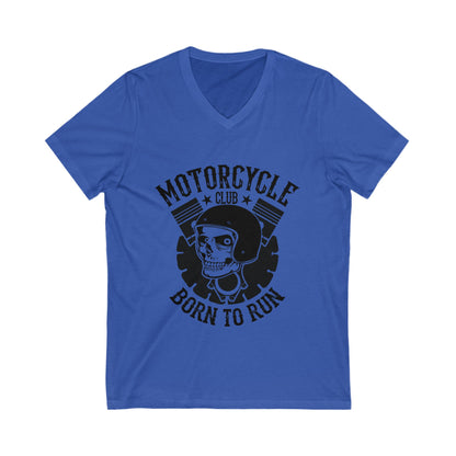 Motorcycle Club Born To Run Unisex Short Sleeve V-neck Tshirt