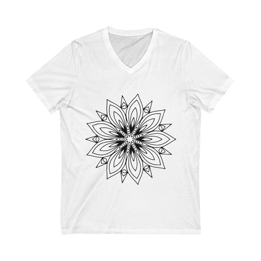 Mandala Art_1 Unisex Short Sleeve V-neck Tshirt
