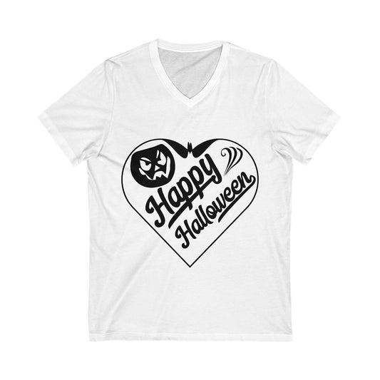 Happy Halloweeeen Unisex Short Sleeve V-neck Tshirt