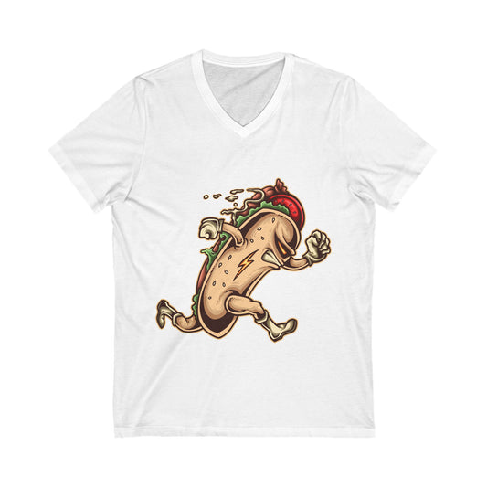 Hot Dog Hero Unisex Short Sleeve V-neck Tshirt