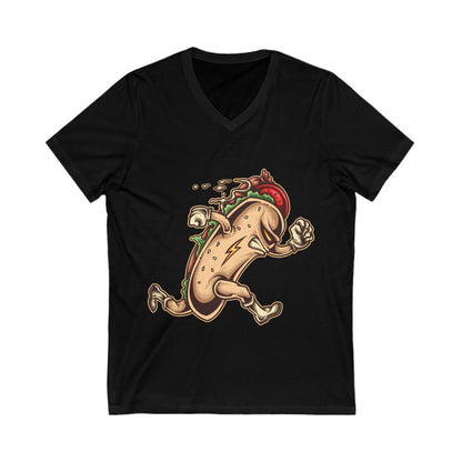 Hot Dog Hero Unisex Short Sleeve V-neck Tshirt
