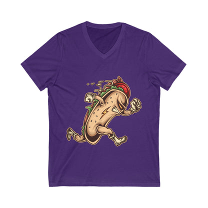 Hot Dog Hero Unisex Short Sleeve V-neck Tshirt
