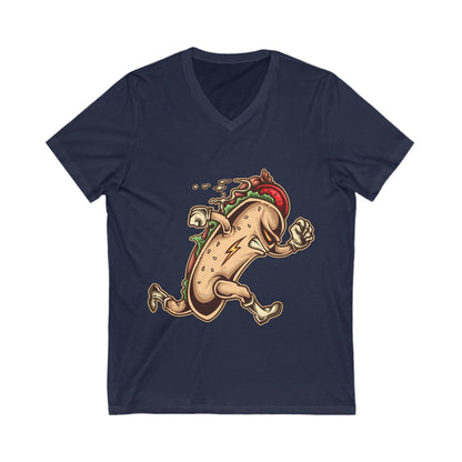 Hot Dog Hero Unisex Short Sleeve V-neck Tshirt