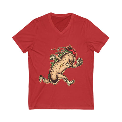 Hot Dog Hero Unisex Short Sleeve V-neck Tshirt