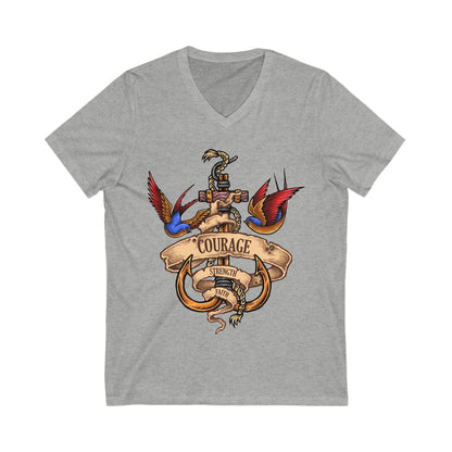 Nautical Spirit Unisex Short Sleeve V-neck Tshirt